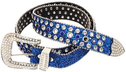 Diamond Riem met Strass Blauw - 110cm