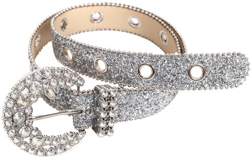 Glitter Riem Zilver - 110cm