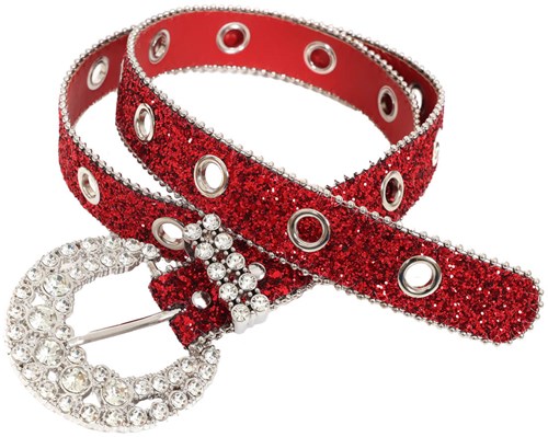 Glitter Riem Rood - 110cm