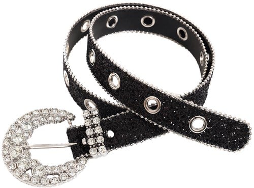 Glitter Riem Zwart - 110cm