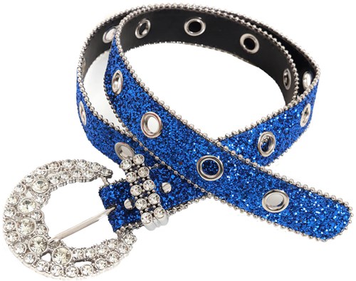 Glitter Riem Blauw - 110cm
