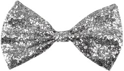 Vlinderstrikje Glitter Zilver