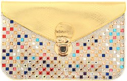 Enveloptasje Goud met Steentjes en Strass (Clutch)