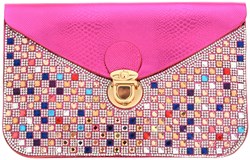 Enveloptasje Pink met Steentjes en Strass (Clutch)