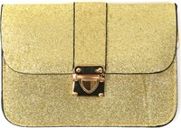 Glitter Enveloptasje met Hengsel Goud (Clutch)