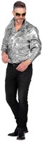 Zilverkleurige disco outfit met pailletten voor mannen - - Vegaoo