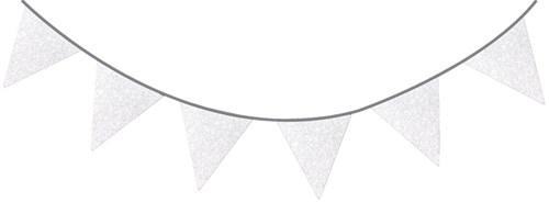 Vlaggenlijn Glitter Zilver - 6m