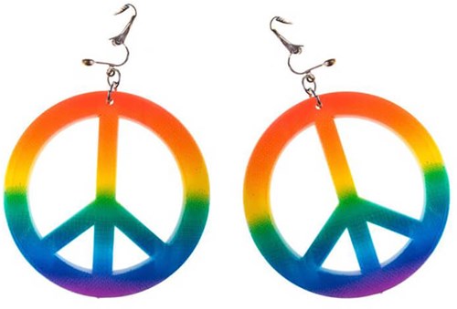 Hippie Oorbellen Regenboog Peace
