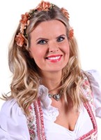 Dirndl Haarband Bloemen Beige-Groen Luxe