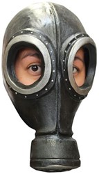 Gasmasker Zwart Latex Luxe
