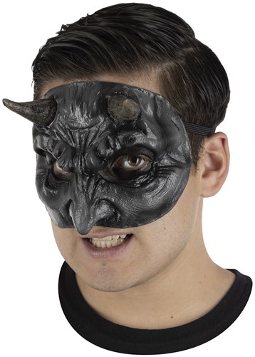 Duivel Halfmasker Zwart Latex
