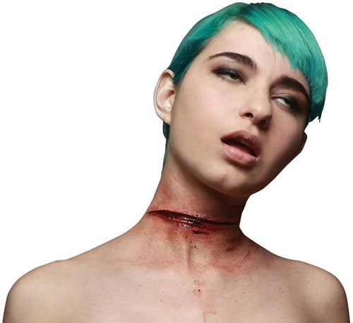 Professionele Latex Wond FX - Slith Throat