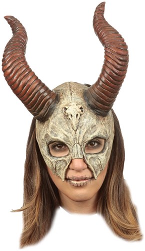 Masker Mythical Horned Skull Latex Luxe