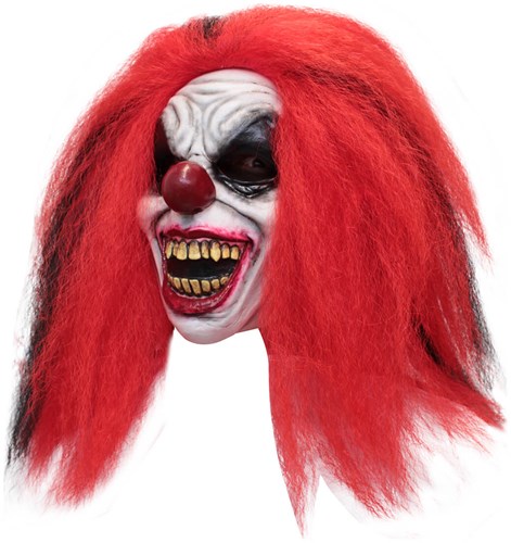 Reddish Clown Masker Latex met Haar (gezichtsmasker)