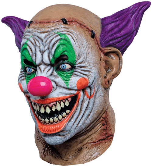Masker Psycho Neon Clown Latex Luxe - Blacklight (zijkant)