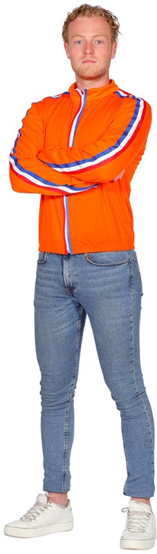 Oranje Trainingsjasje Holland Retro (voorkant)