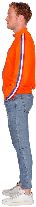 Oranje Trainingsjasje Holland Retro (zijkant)