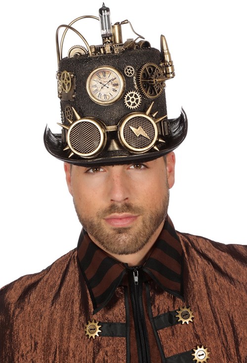 Hoed Steampunk Luxe met Bril en Licht