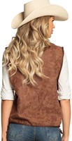 Dames Cowgirl Vest Bruin met Franjes (achterkant)