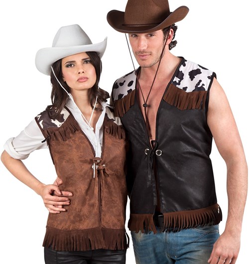 Dames Cowgirl Vest Bruin met Franjes (voorbeeld)