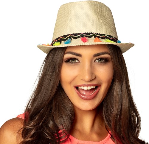 Trendy Hippie Hoedje met Kwastjes (vrouw)