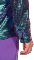 Heren Disco Blouse Paars-Blauw (detail mouw)
