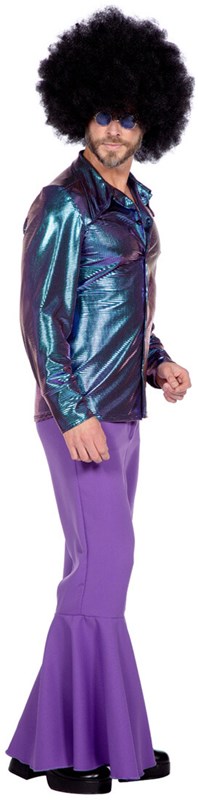 Heren Disco Blouse Paars-Blauw (zijkant)