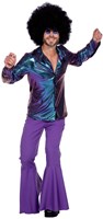 Heren Disco Blouse Paars-Blauw