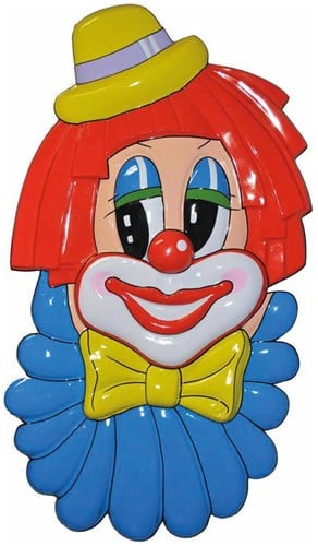 Wanddeco Clown Hoofd - 57x99cm