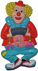 Wanddeco Clown met Accordeon - 100x55cm