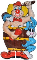 Wanddeco Clown in Wastobbe - 100x55cm
