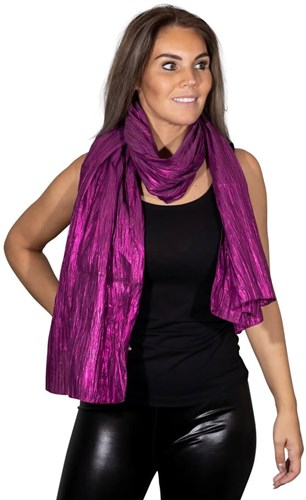 Kreukel Sjaal Metallic Fuchsia