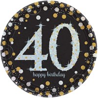 Bordjes 40 Jaar Sparkling Celebrations 8st