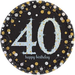 Bordjes 40 Jaar Sparkling Celebrations 8st