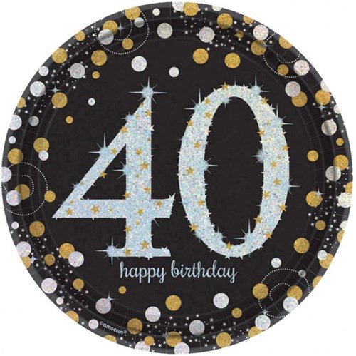 Bordjes 40 Jaar Sparkling Celebrations 8st