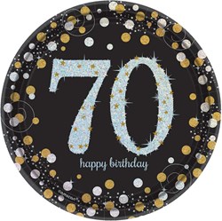 Bordjes 70 Jaar Sparkling Celebrations 8st