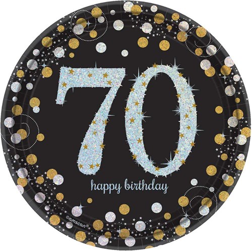 Bordjes 70 Jaar Sparkling Celebrations 8st