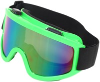 Skibril Neon Groen met Regenboog Olieglas