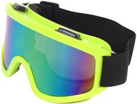 Skibril Licht Groen met Regenboog Olieglas
