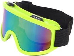 Skibril Licht Groen met Regenboog Olieglas
