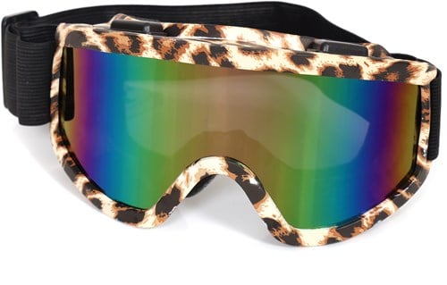 Skibril Panter met Regenboog Olieglas