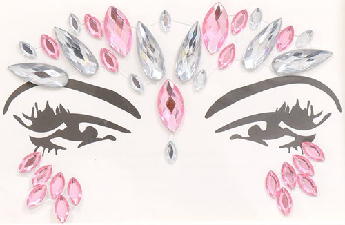 Face & Body Jewels Roze-Zilver