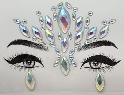 Glow in the Dark Face & Body Jewels Goddess Diamonds