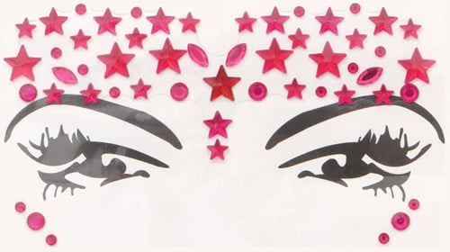 Face & Body Jewels Stars Pink