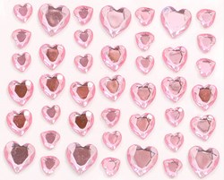 Body Jewel Hartjes Mix Roze (42st)