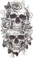 Tattoo Doodshoofden met Rozen