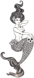 Tattoo Zeemeermin met Skull