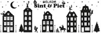 Raamstickers Sinterklaas Huisjes (75x25cm)