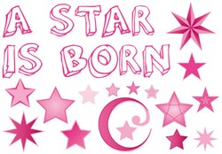 Raamsticker Geboorte Meisje Roze (48x32cm)