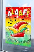 Raamsticker Alaaf & Steek Rood-Geel-Groen (17x25cm) (voorbeeld)